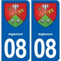08 Aiglemont blason ville autocollant plaque stickers