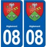 08 Aiglemont blason ville autocollant plaque stickers