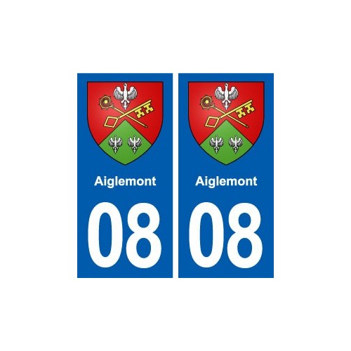 08 Aiglemont blason ville autocollant plaque stickers