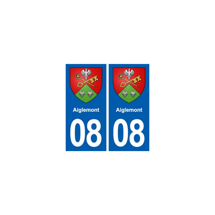 08 Aiglemont blason ville autocollant plaque stickers