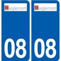 08 Aiglemont logo ville autocollant plaque stickers