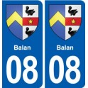 08 Balan blason ville autocollant plaque stickers