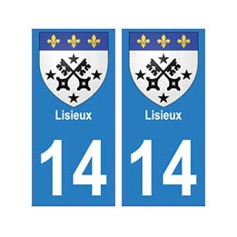 14 Lisieux ville autocollant plaque