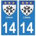 14 Lisieux ville autocollant plaque