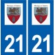 21 Messigny-et-Vantoux logo autocollant plaque stickers ville