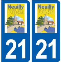 21 Neuilly-lès-Dijon logo autocollant plaque stickers ville