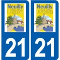 21 Neuilly-lès-Dijon logo autocollant plaque stickers ville