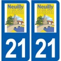 21 Neuilly-lès-Dijon logotipo de la etiqueta engomada de la placa de pegatinas de la ciudad