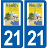 21 Neuilly-lès-Dijon logo autocollant plaque stickers ville