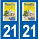 21 Neuilly-lès-Dijon logo adesivo piastra adesivi città