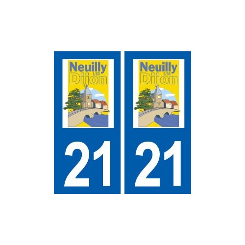 21 Neuilly-lès-Dijon logo autocollant plaque stickers ville