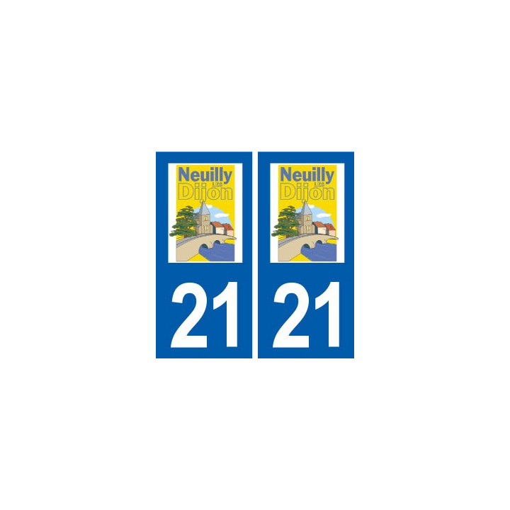 21 Neuilly-lès-Dijon logo autocollant plaque stickers ville
