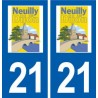21 Neuilly-lès-Dijon logo adesivo piastra adesivi città
