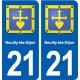 21 Neuilly-lès-Dijon blason autocollant plaque stickers ville