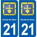 21 Neuilly-lès-Dijon blason autocollant plaque stickers ville