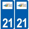 21 Pouilly-en-Auxois logo autocollant plaque stickers ville