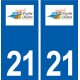 21 Pouilly-en-Auxois logo autocollant plaque stickers ville
