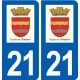 21 Varois-et-Chaignot logo autocollant plaque stickers ville