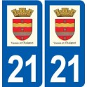 21 Varois-et-Chaignot logo autocollant plaque stickers ville