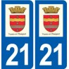 21 Varois-et-Chaignot logo autocollant plaque stickers ville