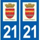 21 Varois-et-Chaignot logo autocollant plaque stickers ville