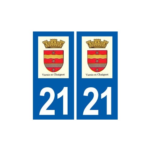 21 Varois-et-Chaignot logo autocollant plaque stickers ville