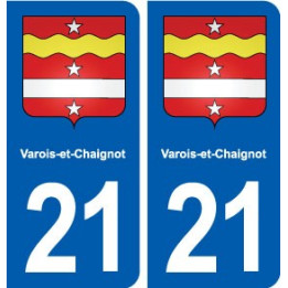 21 Varois-et-Chaignot blason autocollant plaque stickers ville
