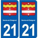 21 Varois-et-Chaignot blason autocollant plaque stickers ville