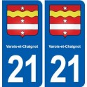 21 Varois-et-Chaignot blason autocollant plaque stickers ville