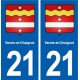 21 Varois-et-Chaignot blason autocollant plaque stickers ville