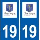 19 Chameyrat logo ville autocollant plaque sticker