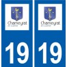 19 de Chameyrat logotipo de la ciudad de etiqueta, placa de la etiqueta engomada
