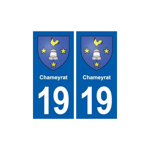 19 Chameyrat blason ville autocollant plaque sticker