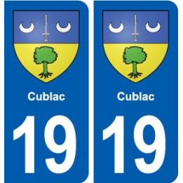 19 Cublac blason ville autocollant plaque sticker