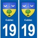 19 Cublac blason ville autocollant plaque sticker