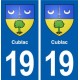 19 Cublac blason ville autocollant plaque sticker