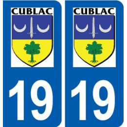 19 Cublac logo ville autocollant plaque sticker
