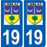 19 Cublac logo ville autocollant plaque sticker