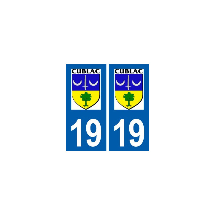 19 Cublac logo ville autocollant plaque sticker