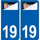 19 Neuvic logo ville autocollant plaque sticker