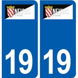 19 Neuvic logo ville autocollant plaque sticker