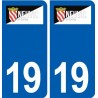 19 Neuvic logo ville autocollant plaque sticker
