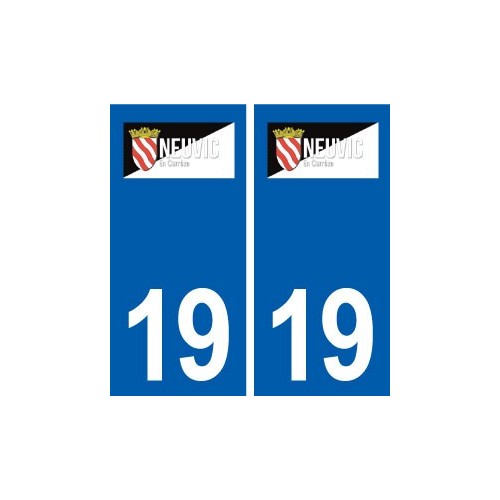 19 Neuvic logo ville autocollant plaque sticker
