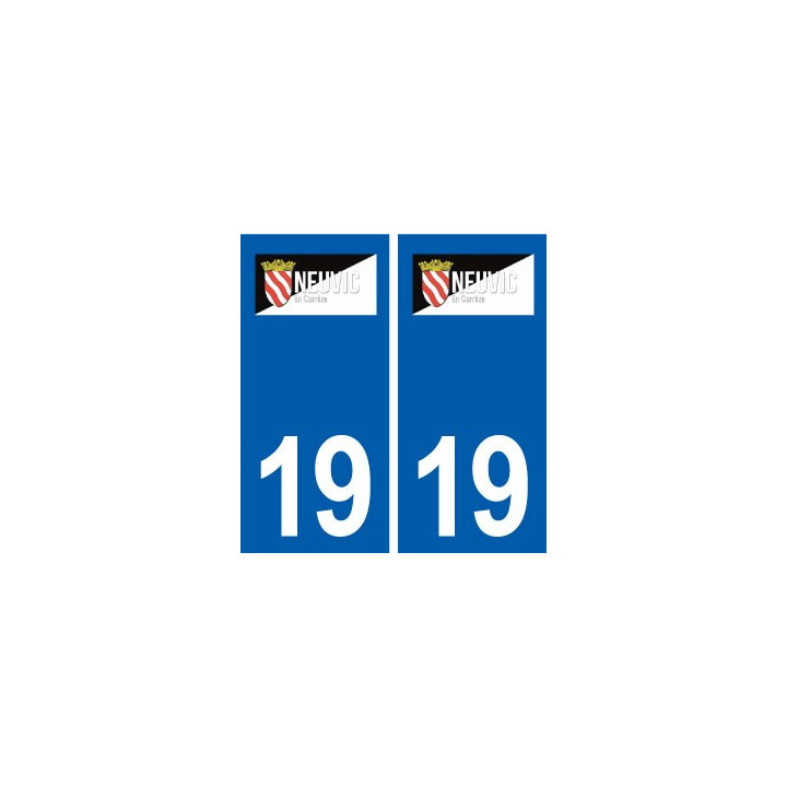 19 Neuvic logo ville autocollant plaque sticker