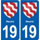 19 Neuvic blason ville autocollant plaque sticker