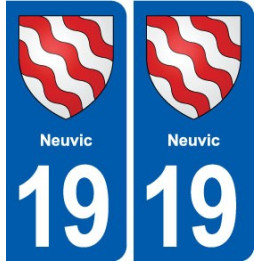 19 Neuvic blason ville autocollant plaque sticker