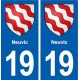 19 Neuvic blason ville autocollant plaque sticker