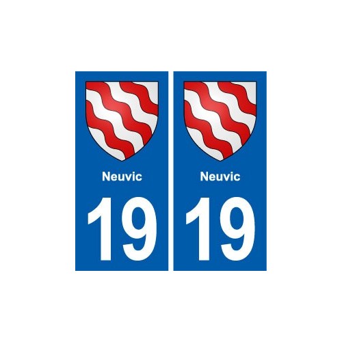 19 Neuvic blason ville autocollant plaque sticker