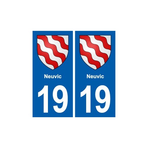 19 Neuvic blason ville autocollant plaque sticker