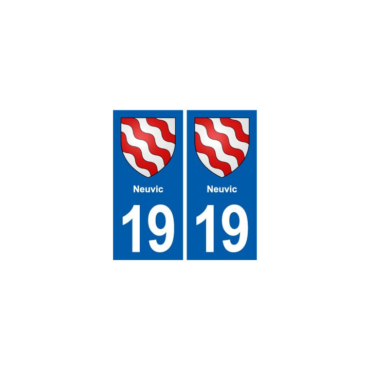 19 Neuvic blason ville autocollant plaque sticker